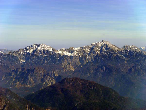 ... und im ONO Monte Chiavals und Zuc dal Bor als Wächter des geheimnisvollen Bergreichs zwischen dem Kanaltal und der österreichischen Südgrenze