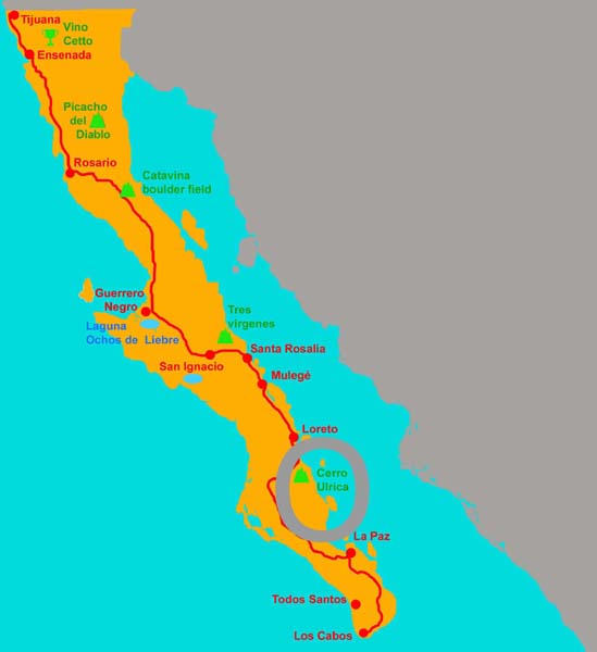 Karte Baja California