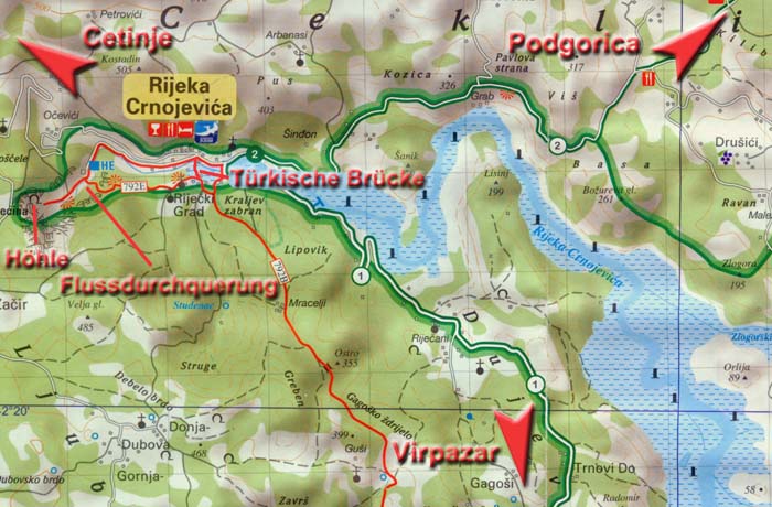 Karte; wir begehen die eingezeichnete Runde ab Türkischer Brücke im Uhrzeigersinn