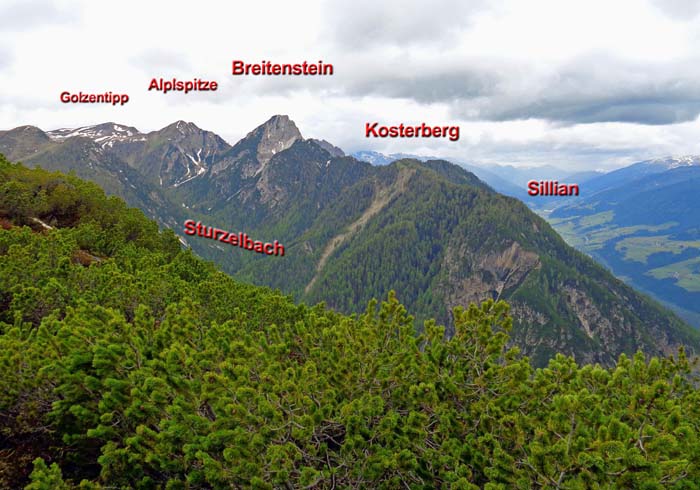 die Berge über dem oberen Pustertal im Westen