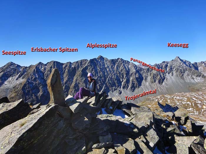 ... der Hainzenspitze, 2930 m, wo sich die Fortsetzung des Panargenkamms offenbart ... der Hainzenspitze, 2930 m, wo sich die Fortsetzung des Panargenkamms offenbart