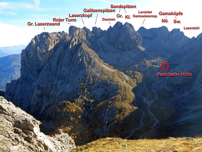 ... und Osten; die Große Sandspitze ist der höchste Gipfel der Lienzer Dolomiten