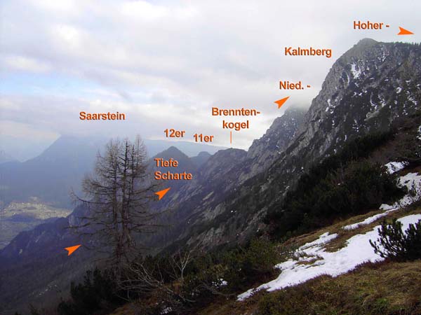 Rückblick auf die Kalmberge von der Goiserer Hütte