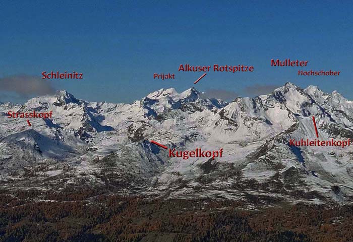 der Kugelkopf im Südostauslauf der Schobergruppe ist neben der bis zu 1000 m höheren Prominenz wahrlich keine imposante Erscheinung; dennoch umweht uns auf dieser Schneeschnuppertour richtig alpines Flair - inklusive „Gipfeleisfeld“ und „Biancograt“
