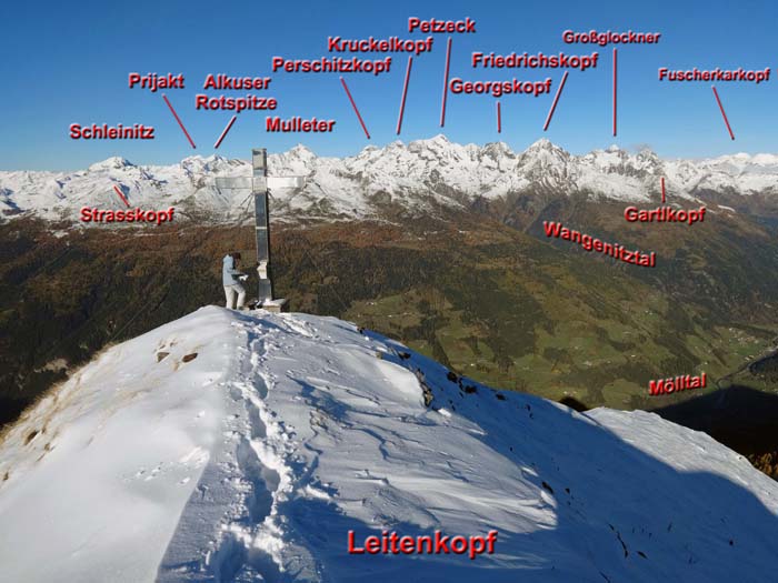 im WNW die Schobergruppe und der höchste Berg Österreichs