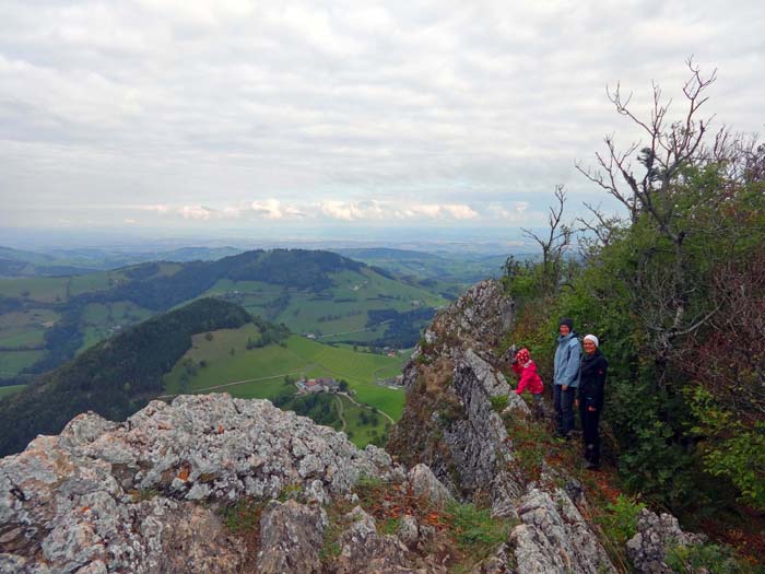 vier Jahre später am Gipfelgrat der Lindaumauer, Blick gegen N; von hier leitet ein unmarkierter Steig hinüber zum Lindauer Berg und zum Abstieg