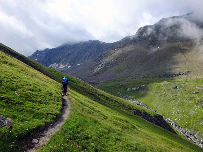 das Wetter entwickelt sich nicht so schlecht und wir verlassen noch vor der Daberlenke den Weg links hinauf ... das Wetter entwickelt sich nicht so schlecht und wir verlassen noch vor der Daberlenke den Weg links hinauf ...