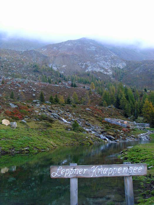 hundert Meter oberhalb der Ochsnerhütte die Froschlack'n, von findigen Tourismus-Experten zum Leppner Knappensee aufgepeppt