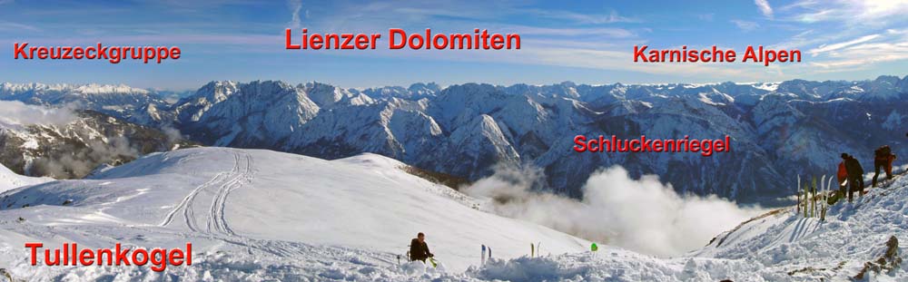 der runde Aussichtsbuckel des Schluckenriegel in den westlichen Lienzer Dolomiten ragt 1100 Meter übers Drautal empor 