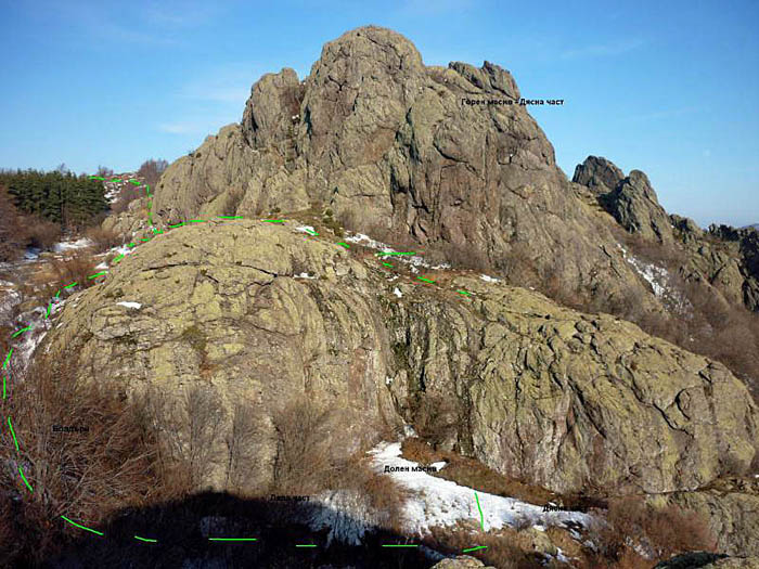 hoch oben in den „Blauen Bergen“ über Sliven: das Granitklettergebiet Karandila mit den beiden Sektoren von Iztskali