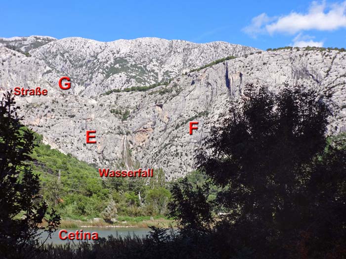 etwas weiter landeinwärts, hinter dem Durchbruch der Cetina, versprechen bis zu 300 m hohe Wände jede Menge Kletterspaß