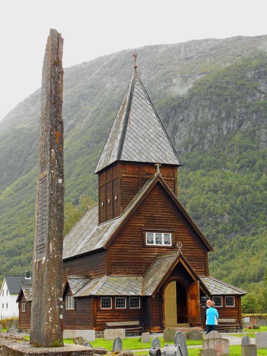die Stabkirche in Røldal nahe der Grenze von Hordaland und Telemark