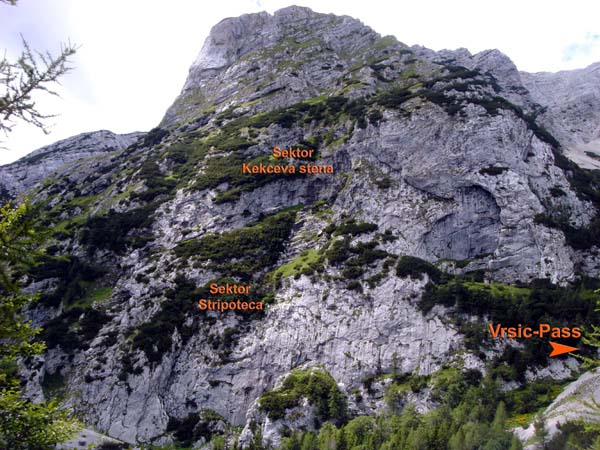 die beiden Sektoren an der südwestlichen Ecke des Passes in 1600 m Seehöhe