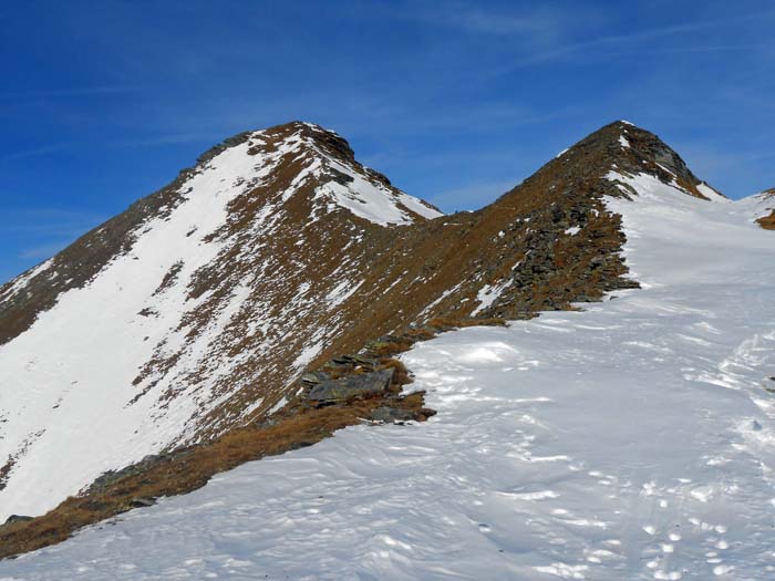 Aufstieg am Südgrat des Faschaunereck, rechts der Vorgipfel