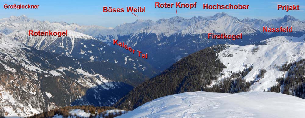 im NO der höchste Berg Österreichs mit einem Großteil der Schobergruppe