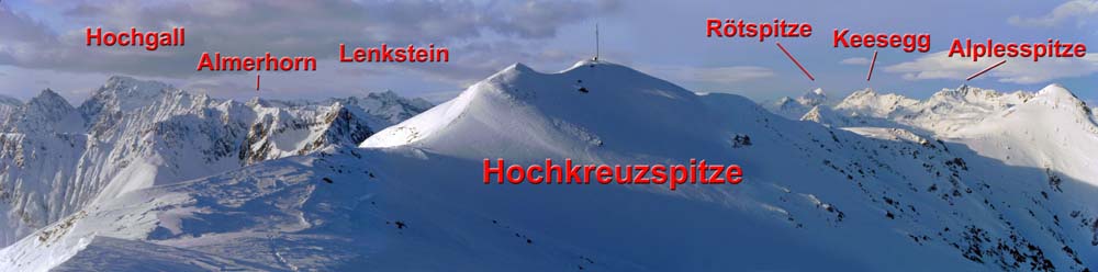 im NW das Gipfelpanorama von der Rieserfernergruppe (links) bis zum Panargenkamm; zwischendurch lassen sich ja ganz passable Fotos schießen, ...
