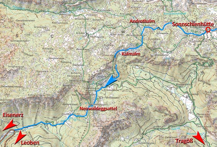 Karte 3 Sonnschienhütte - B115 Gsollkehre