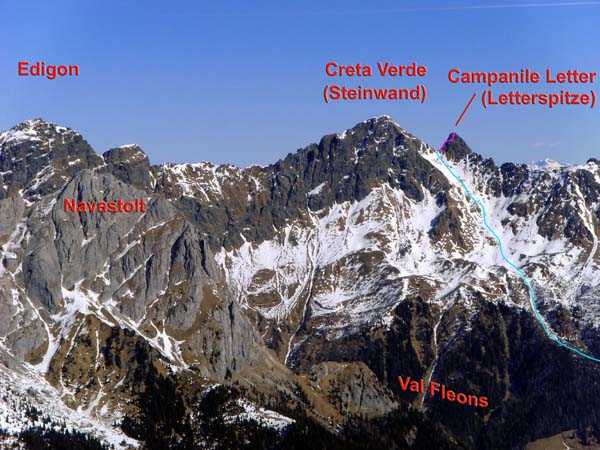 der Karnische Hauptkamm vom Gipfel des Monte Chiadin (SW) ...
