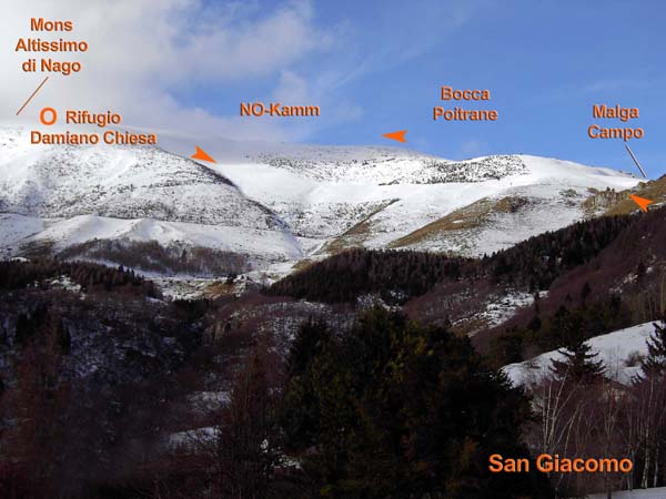 Monte Altissimo von SO (San Giacomo)
