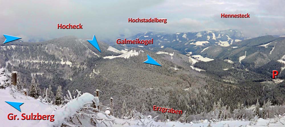 Panorama vom Gr. Sulzberg gegen NW mit der Erzgrabenrunde